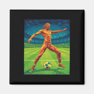 Voetbal Oma Luipaard Hart Oma Voetbalspeler Magneet
