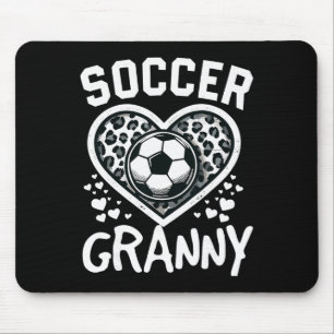 Voetbal oma luipaard hart oma voetbalspeler muismat