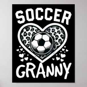 Voetbal Oma Luipaard Hart Oma Voetbalspeler Poster