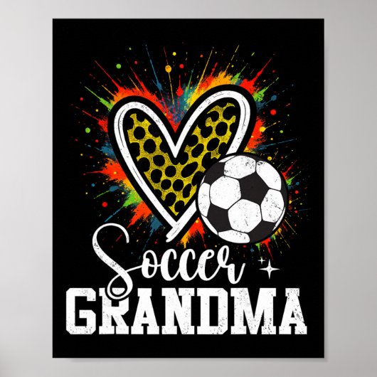 Voetbal Oma Luipaard Hart  Poster (Voorkant)