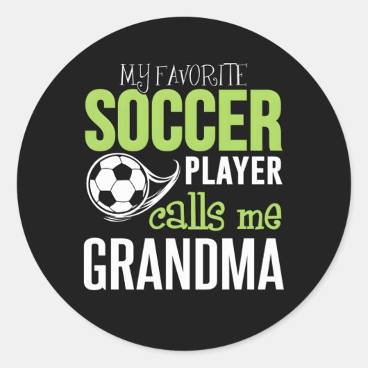 Voetbal oma mijn favoriete speler belt me ronde sticker (Voorkant)