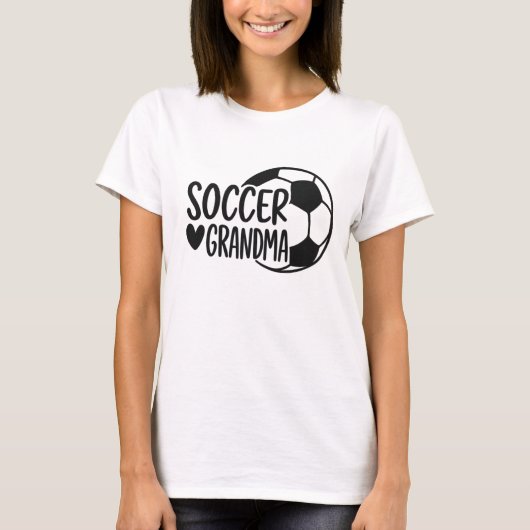 Voetbal oma Shirt – Schattige Hart & Ball Design (Voorkant)