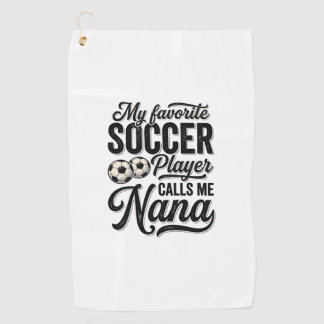 Voetbal Oma Vintage Gravure Familie Speler Shirt_ Golfhanddoek