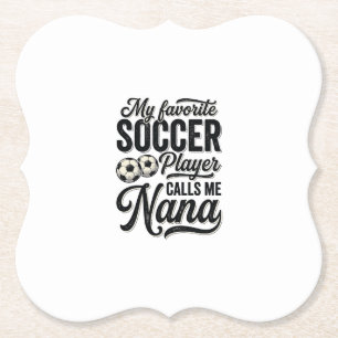 Voetbal Oma Vintage Gravure Familie Speler Shirt_ Kartonnen Onderzetters