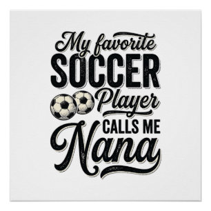 Voetbal Oma Vintage Gravure Familie Speler Shirt_ Perfect Poster