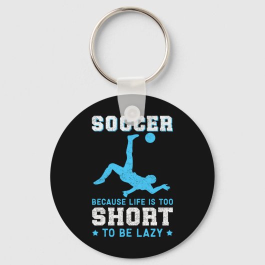 Voetbal Omdat Voetbalspeler  Sleutelhanger (Voorkant)