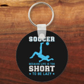 Voetbal Omdat Voetbalspeler  Sleutelhanger (Voorkant)