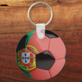 Voetbal onder Portugese vlag Sleutelhanger (Voorkant)