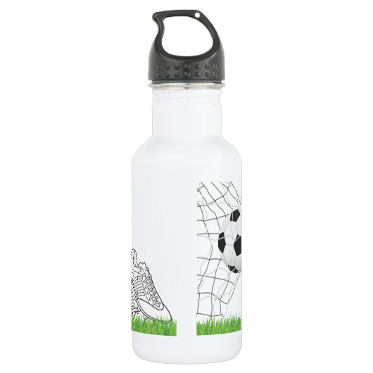 Voetbal ontruimt speciaal gepersonaliseerde poorte waterfles  (Achterkant)