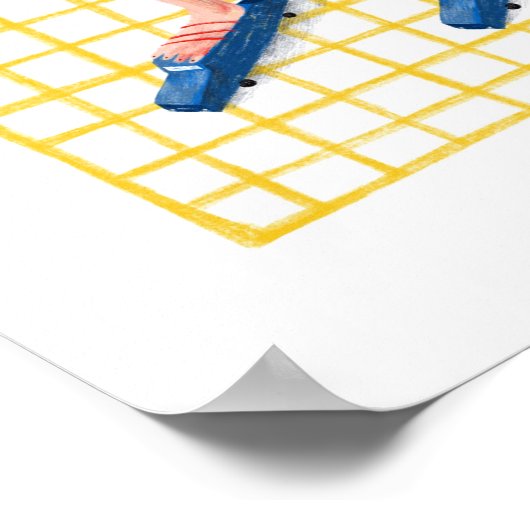 Voetbal op auto's poster (Hoek)