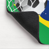 Voetbal op Braziliaanse vlag Muismat (Hoek)