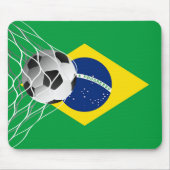 Voetbal op Braziliaanse vlag Muismat (Voorkant)