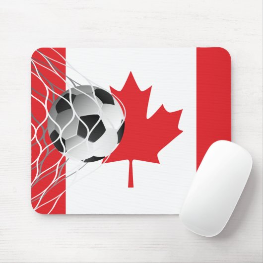Voetbal op Canadese vlag Muismat (Met muis)