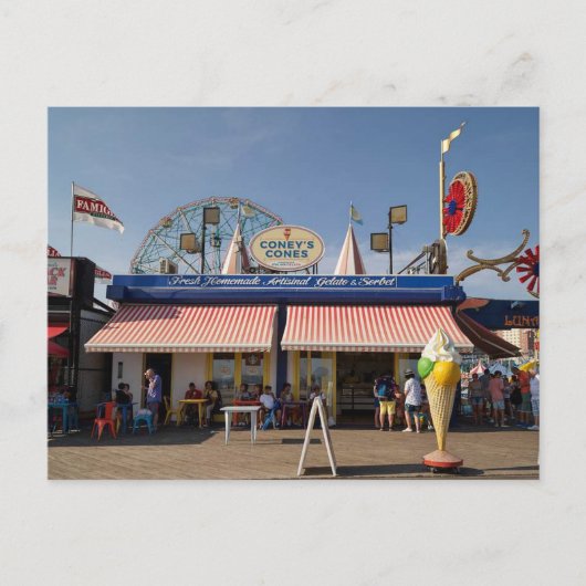 Voetbal op Coney Island Amusement Briefkaart (Voorkant)
