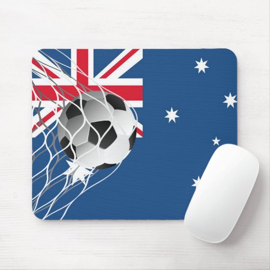 Voetbal op de Australische vlag Muismat (Met muis)