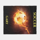 Voetbal op de branddeken met een persoonlijke naam fleece deken (Voorkant (Horizontaal))