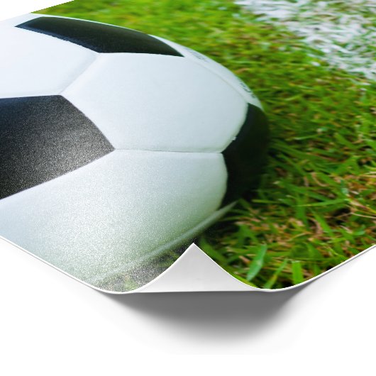 Voetbal op de grasslak foto afdruk (Hoek)