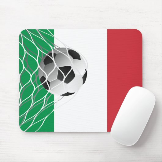 Voetbal op de Italiaanse vlag Muismat (Met muis)