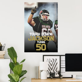 Voetbal op de middelbare school of universiteit poster