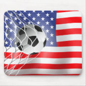 Voetbal op de vlag van de VS Muismat (Voorkant)