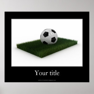 voetbal op gazonpleister - Poster