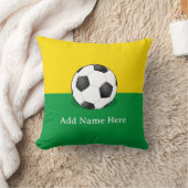 Voetbal op gele en groene achtergrond kussen (Deken)