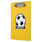 Voetbal op gele strepen klembord (Links)