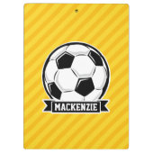 Voetbal op gele strepen klembord (Achterkant)