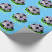  Voetbal op gras Cadeaupapier (Hoek)