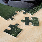 Voetbal op gras legpuzzel (Zijkant)