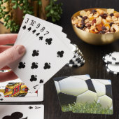 Voetbal op gras. speelkaarten (Insitu)