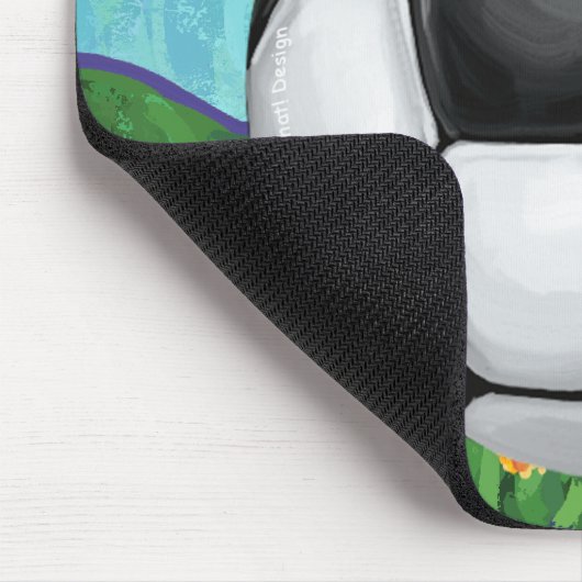 voetbal op Grass Mousepad Muismat (Hoek)