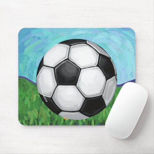 voetbal op Grass Mousepad Muismat (Met muis)