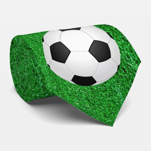 Voetbal op Grass Print stropdas (Opgerold)