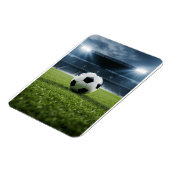 Voetbal op grasveld onder stadionlichten - magneet (Linkerzijde)