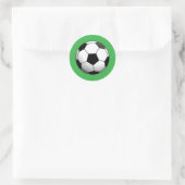 Voetbal op groen ronde sticker (Tas)
