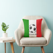 Voetbal op groene witte en rode achtergrond kussen (Stoel)