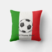 Voetbal op groene witte en rode achtergrond kussen (Achterkant)