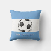 Voetbal op lichtblauwe en witte achtergrond kussen (Achterkant)