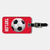 Voetbal op maat bagagelabel (Voorkant horizontaal)