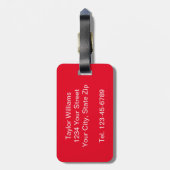 Voetbal op maat bagagelabel (Achterkant verticaal)