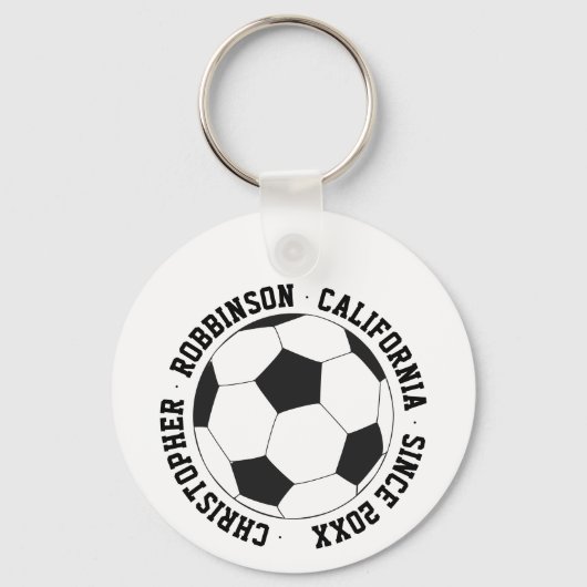 Voetbal op maat sleutelhanger (Achterkant)