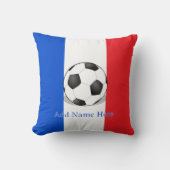 Voetbal op rode, witte en blauwe achtergrond kussen (Voorkant)