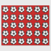 voetbal op rood cadeaupapier (Vlak)
