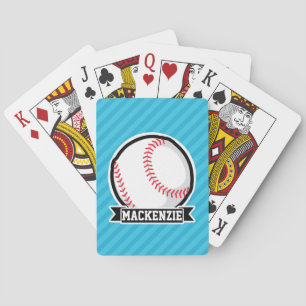Voetbal op Sky Blue Stripes Pokerkaarten