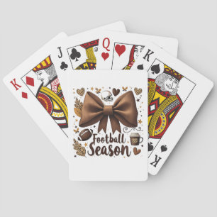 Voetbal op speeldag Bow Coquette Voetbalseizoen Pokerkaarten