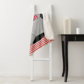 Voetbal op Stripes Design Sherpa Blanket Sherpa Deken (In situ)