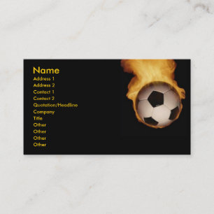 Voetbal op vuurprofielkaart visitekaartje