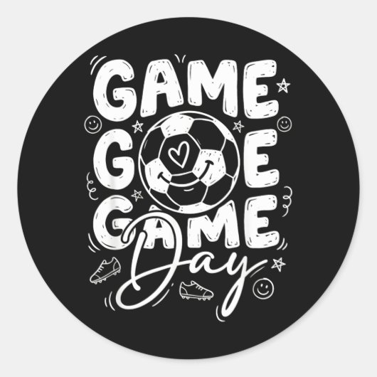 Voetbal op wedstrijd dag ronde sticker (Voorkant)