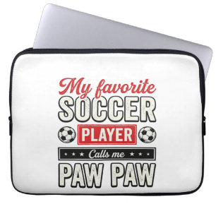 Voetbal Opa Opa Vintage Speler Opa Shirt Ontwerp Laptop Sleeve